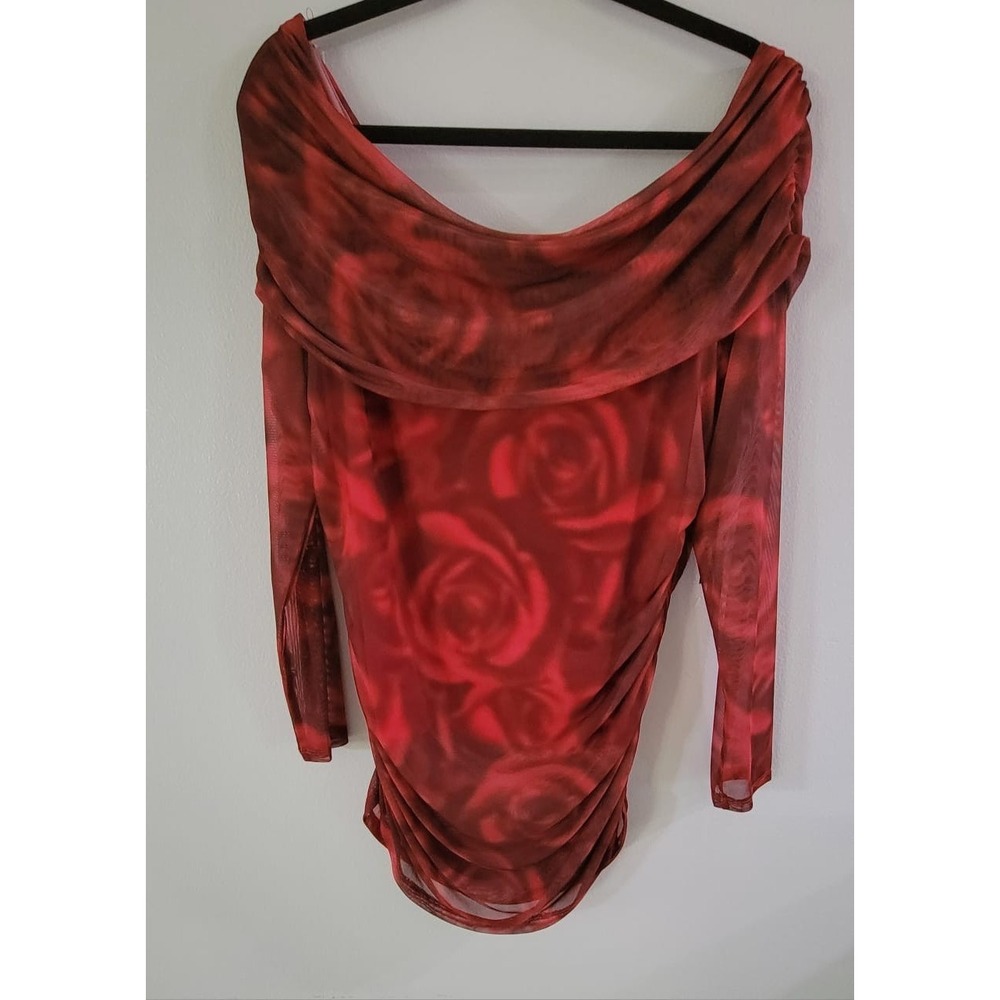 absolutely & famous women's straper blouses Longsleeve Color Red Size L(2) XL(1) - Picture 3 of 8